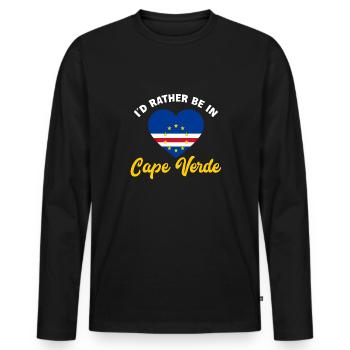 Kap Verde Flagge Cabo Verde Flagge - Männer Premium Bio Langarmshirt - Schwarz - Vorne - Nico (187cm)