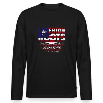 Liberia Flag Liberians - Men's Premium Organic Long Sleeve Shirt - black - Front - Nico (187cm)