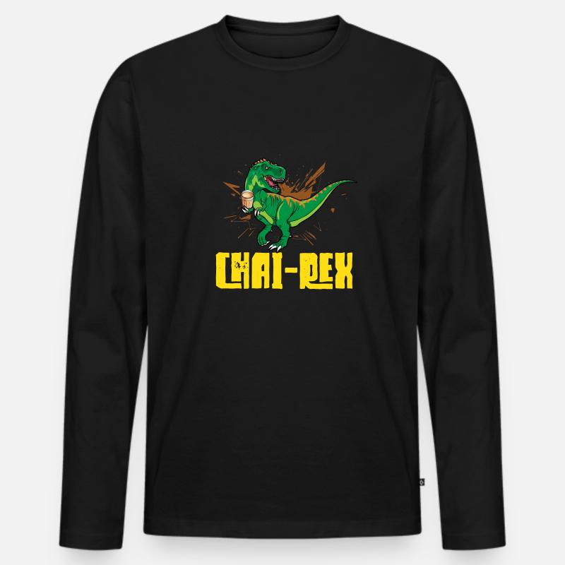 Chai Tee Masala Chai - Männer Premium Bio Langarmshirt - Schwarz