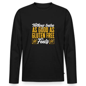 Gluten Free Gluten Intolerance - Men's Premium Organic Long Sleeve Shirt - black - Front - Nico (187cm)
