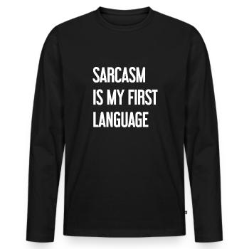 Sarcasme Pro - T-shirt manches longues Premium bio Homme - noir - Devant - Nico (187cm)