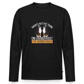 Bernedoodle Dog - Men's Premium Organic Long Sleeve Shirt - black - Front - Nico (187cm)