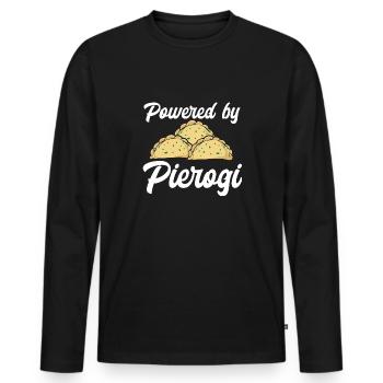 Pierogi polonais - T-shirt manches longues Premium bio Homme - noir - Devant - Nico (187cm)