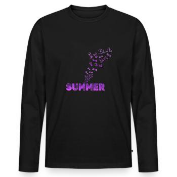 Été amusant - T-shirt manches longues Premium bio Homme - noir - Devant - Nico (187cm)