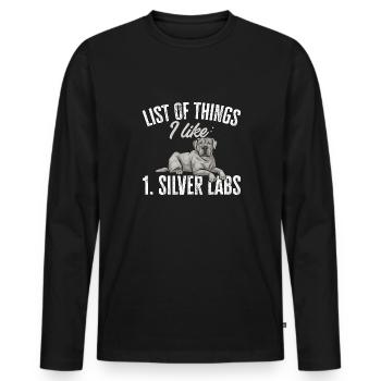 Silver Labrador Retriever Silver Lab - T-shirt manches longues Premium bio Homme - noir - Devant - Nico (187cm)
