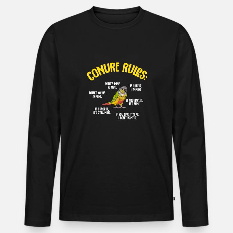 Molinasittich Papagei Vogel Sittich - Männer Premium Bio Langarmshirt - Schwarz