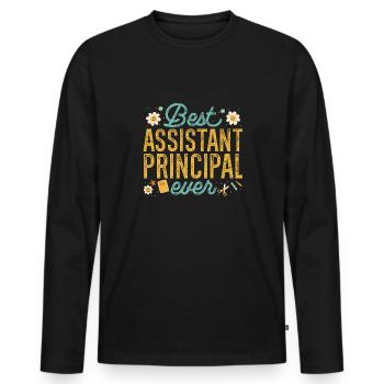 Deputy Principal - Men's Premium Organic Long Sleeve Shirt - black - Front - Nico (187cm)