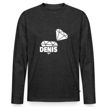 Precious Denis - Men's Premium Organic Long Sleeve Shirt - heather anthracite - Front - Nico (187cm)