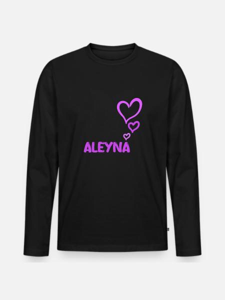 First name Aleyna - Men's Premium Organic Long Sleeve Shirt - black