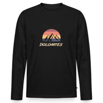 couleurs rétro des montagnes de dolomite - T-shirt manches longues Premium bio Homme - noir - Devant - Nico (187cm)