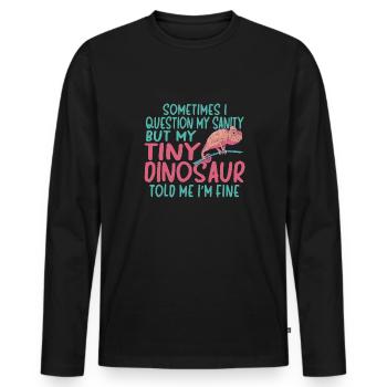 Herpétologiste des reptiles lézards caméléons - T-shirt manches longues Premium bio Homme - noir - Devant - Nico (187cm)