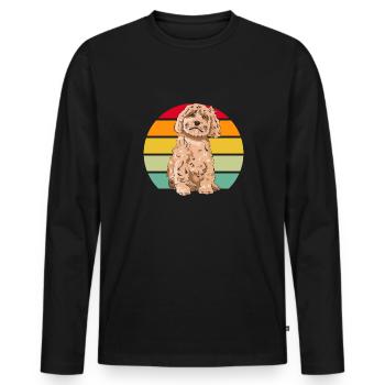 Cockapoo Hund - Männer Premium Bio Langarmshirt - Schwarz - Vorne - Nico (187cm)