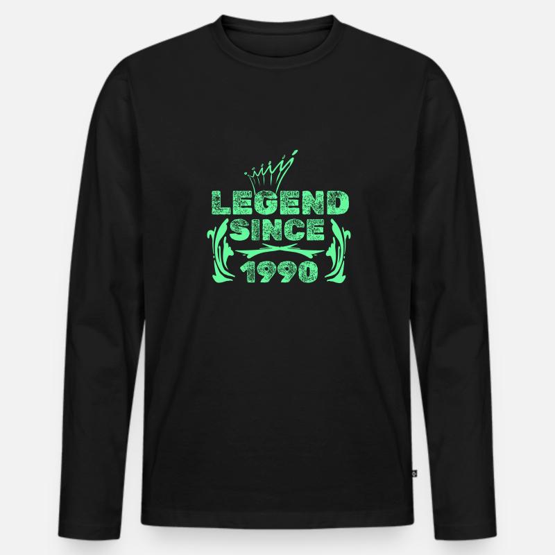 Geschenkidee 1990 - Männer Premium Bio Langarmshirt - Schwarz