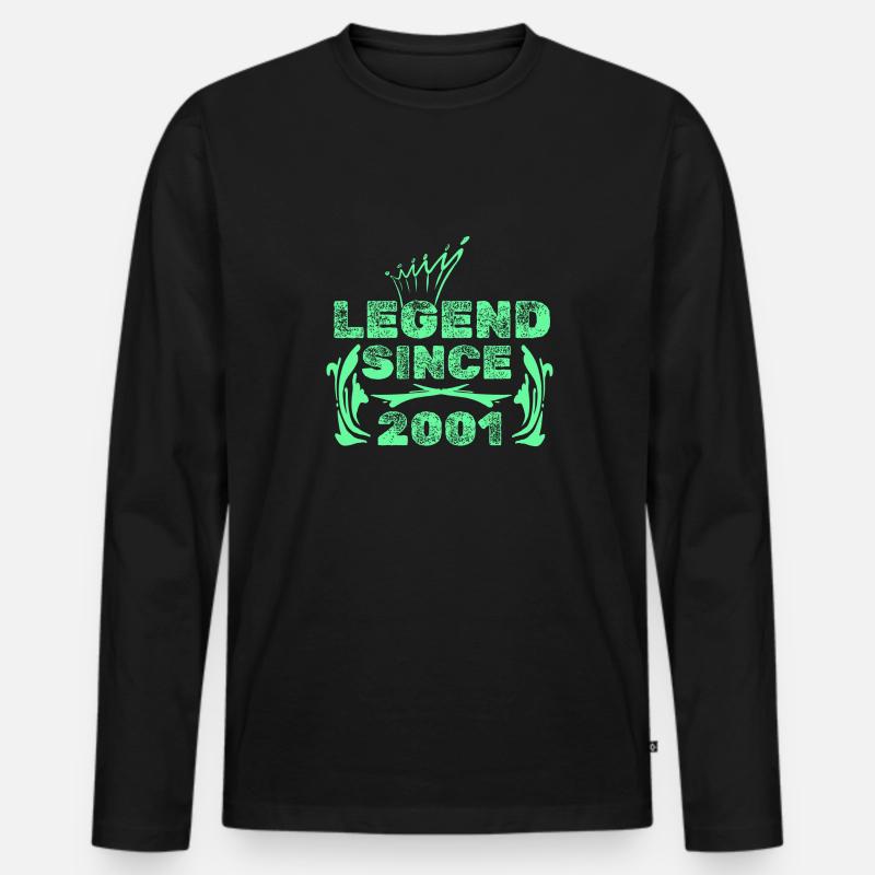 2001 - Männer Premium Bio Langarmshirt - Schwarz