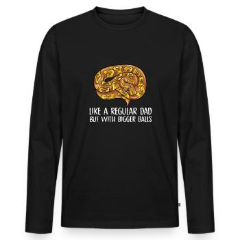 like regular dad but with bigger balls Design - Men's Premium Organic Long Sleeve Shirt - black - Front - Nico (187cm)