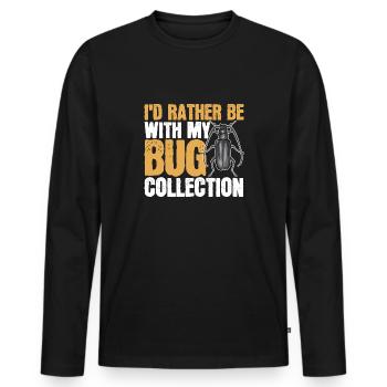 Insect collectors, insects, beetle lovers, entomologists - Men's Premium Organic Long Sleeve Shirt - black - Front - Nico (187cm)