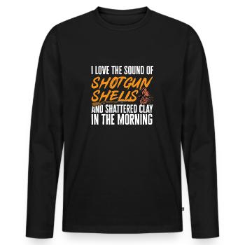 Tir au piège Tir au pigeon en argile Skeet - T-shirt manches longues Premium bio Homme - noir - Devant - Nico (187cm)