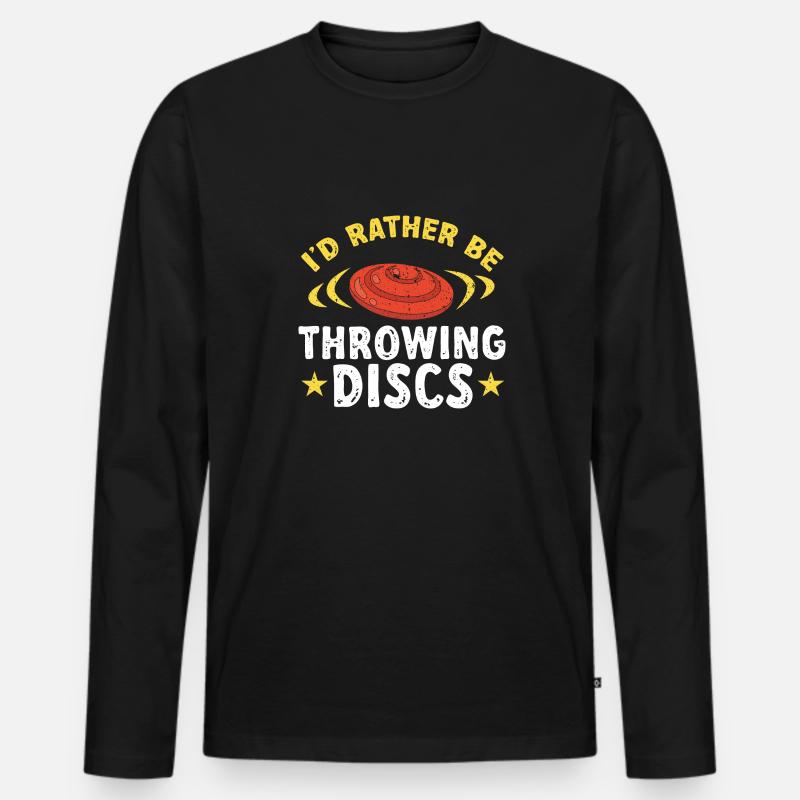 Ultimate Frisbee Wurfscheibe - Männer Premium Bio Langarmshirt - Schwarz