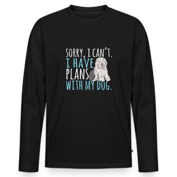 Old English Sheepdog Sheepie Bobtail - Men's Premium Organic Long Sleeve Shirt - black - Front - Nico (187cm)