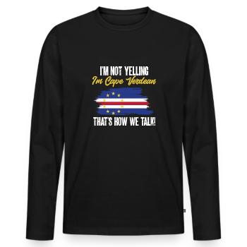 Kap Verde Flagge Cabo Verde Flagge - Männer Premium Bio Langarmshirt - Schwarz - Vorne - Nico (187cm)