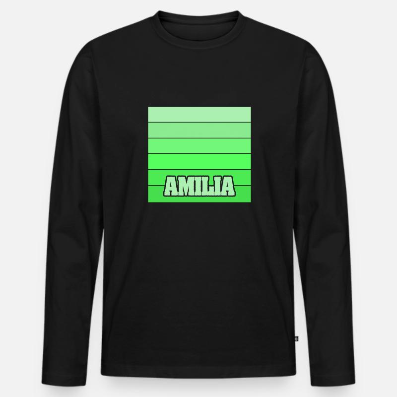 Amilia - Männer Premium Bio Langarmshirt - Schwarz