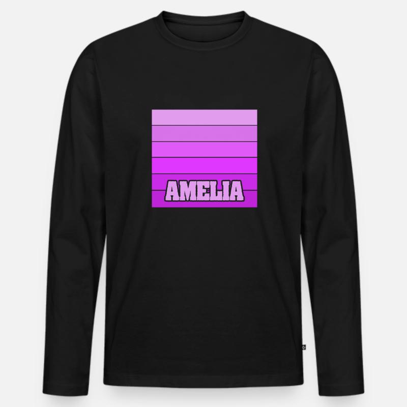Amelia als Mädchenname - Männer Premium Bio Langarmshirt - Schwarz