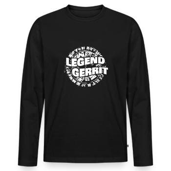 Mann Gerrit - Männer Premium Bio Langarmshirt - Schwarz - Vorne - Nico (187cm)