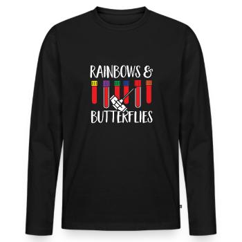 Phlebotomy Blood Draw Blood Nurse - Men's Premium Organic Long Sleeve Shirt - black - Front - Nico (187cm)