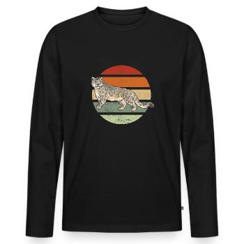 Schneeleopard - Männer Premium Bio Langarmshirt - Schwarz - Vorne - Nico (187cm)