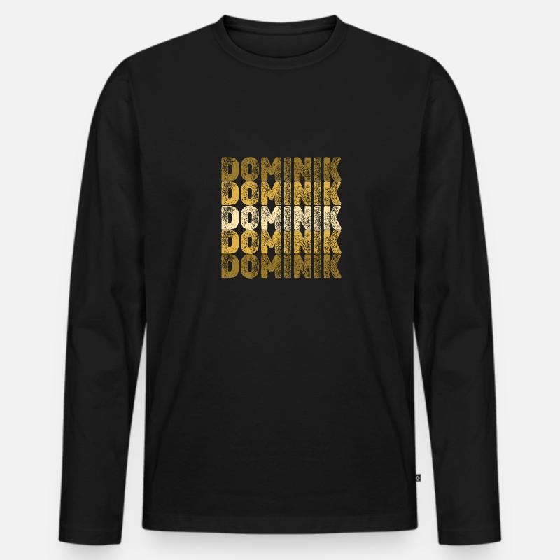 Dominik - Männer Premium Bio Langarmshirt - Schwarz