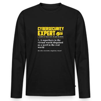 Cybersecurity Hackers IT Security - Men's Premium Organic Long Sleeve Shirt - black - Front - Nico (187cm)
