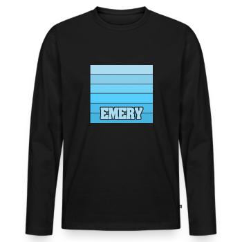 Emery als Frauenname - Männer Premium Bio Langarmshirt - Schwarz - Vorne - Nico (187cm)