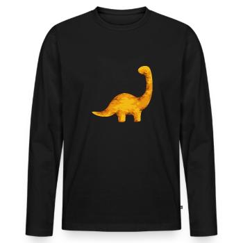 Dino Nuggets Dinosaurier Chicken Nuggets - Männer Premium Bio Langarmshirt - Schwarz - Vorne - Nico (187cm)