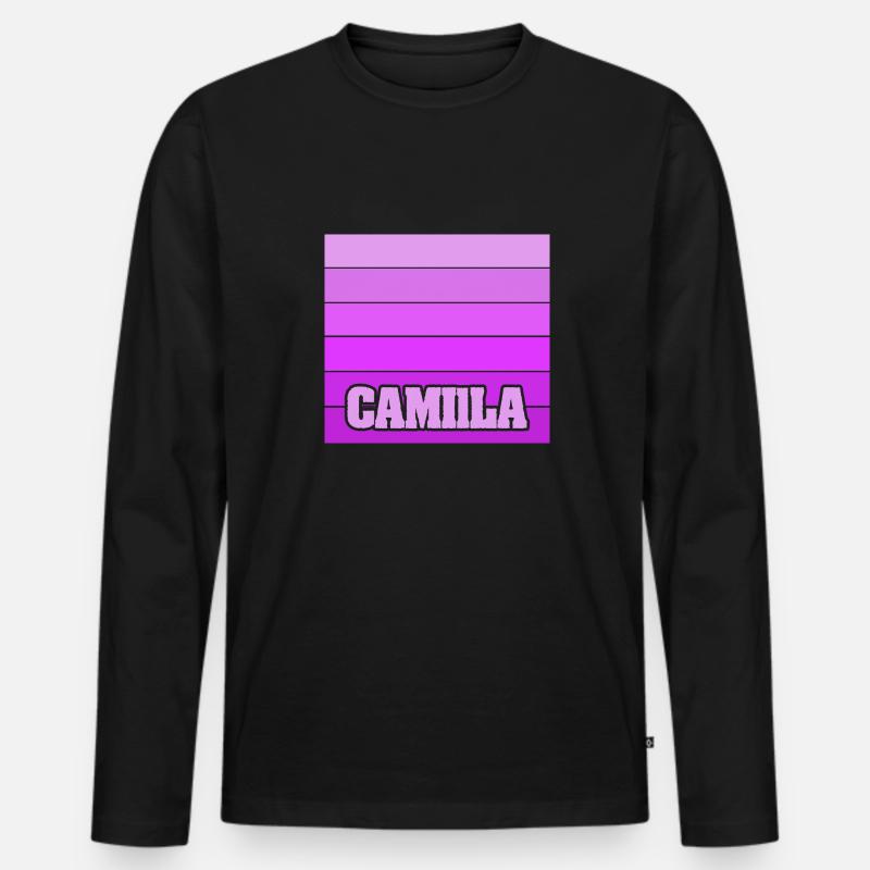 Mädchenname Camilla - Männer Premium Bio Langarmshirt - Schwarz