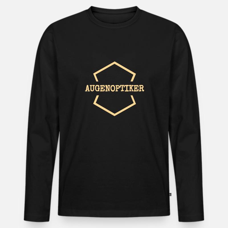 Augenoptiker als Arbeit - Männer Premium Bio Langarmshirt - Schwarz