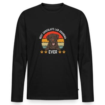 Schoko Brauner Labrador Retriever Hund - Männer Premium Bio Langarmshirt - Schwarz - Vorne - Nico (187cm)