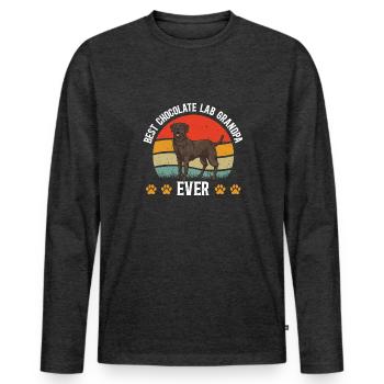 Schoko Brauner Labrador Retriever Hund - Männer Premium Bio Langarmshirt - Anthrazit meliert - Vorne - Nico (187cm)
