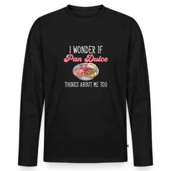 Concha Hispanic Mexican Pan Dulce - Men's Premium Organic Long Sleeve Shirt - black - Front - Nico (187cm)