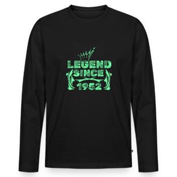 Geschenkidee 1952 - Männer Premium Bio Langarmshirt - Schwarz - Vorne - Nico (187cm)