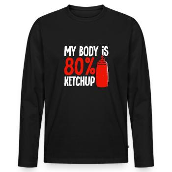 Ketchup Ketchup à la tomate - T-shirt manches longues Premium bio Homme - noir - Devant - Nico (187cm)