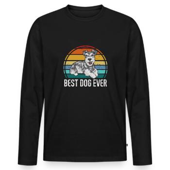 Schnauzer nain Chien Schnauzer - T-shirt manches longues Premium bio Homme - noir - Devant - Nico (187cm)