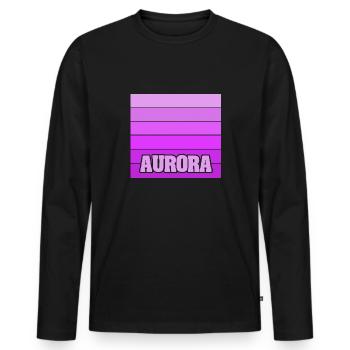 Mädchenname Aurora - Männer Premium Bio Langarmshirt - Schwarz - Vorne - Nico (187cm)