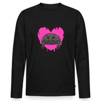 Black Rain Frog Breviceps Fuscus Frog - Men's Premium Organic Long Sleeve Shirt - black - Front - Nico (187cm)