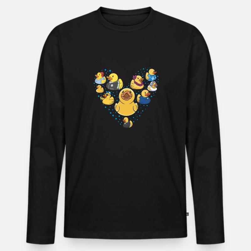 Quietscheentchen Quietscheente Gummiente - Männer Premium Bio Langarmshirt - Schwarz