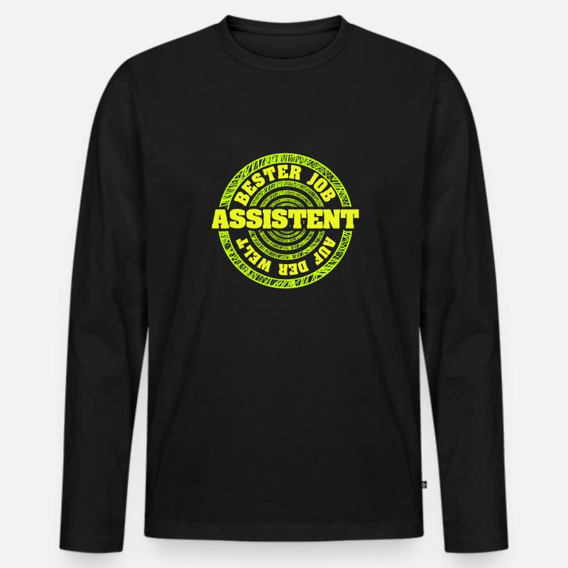 Assistent - Männer Premium Bio Langarmshirt - Schwarz