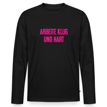 Travailler intelligemment et dur - La devise du succès pour les acteurs - T-shirt manches longues Premium bio Homme - noir - Devant - Nico (187cm)
