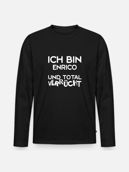 Enrico - Männer Premium Bio Langarmshirt - Schwarz