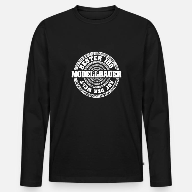 Job Modellbauer - Männer Premium Bio Langarmshirt - Schwarz
