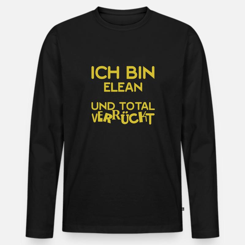 Elean - Männer Premium Bio Langarmshirt - Schwarz