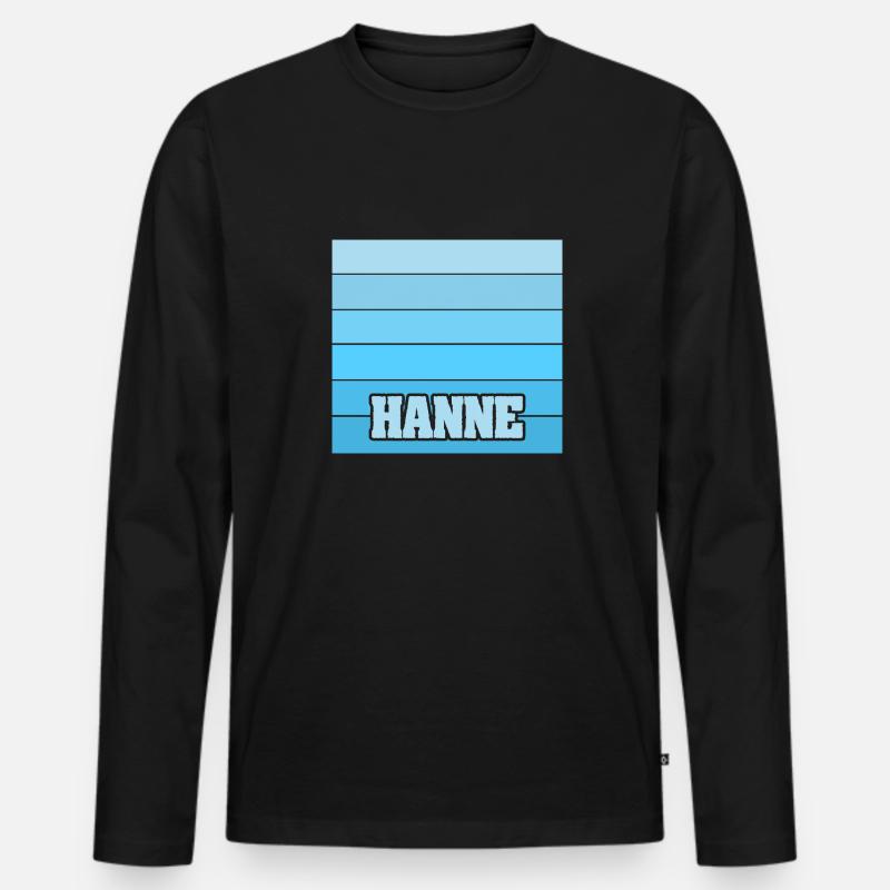 Hanne - Männer Premium Bio Langarmshirt - Schwarz